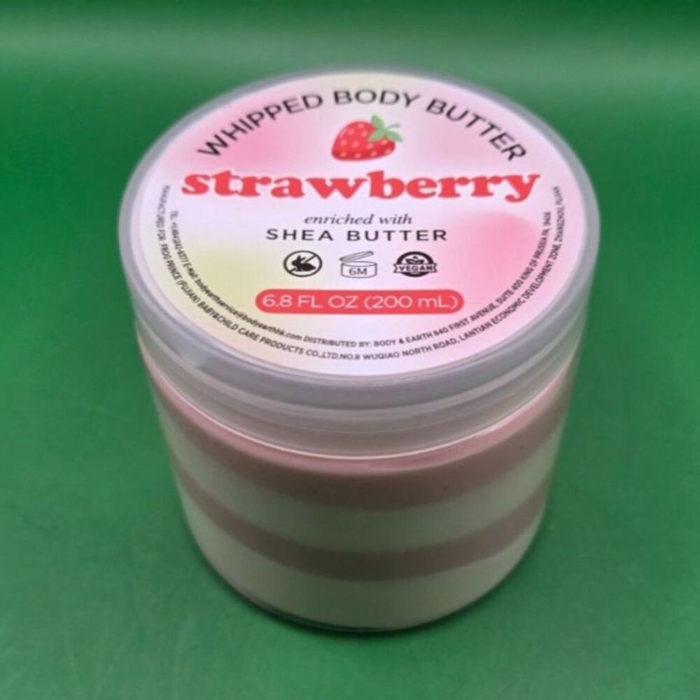Whipped Body Butter Strawberry Enriched Shea Butter 6.8 fl oz / 200 mL Sealed